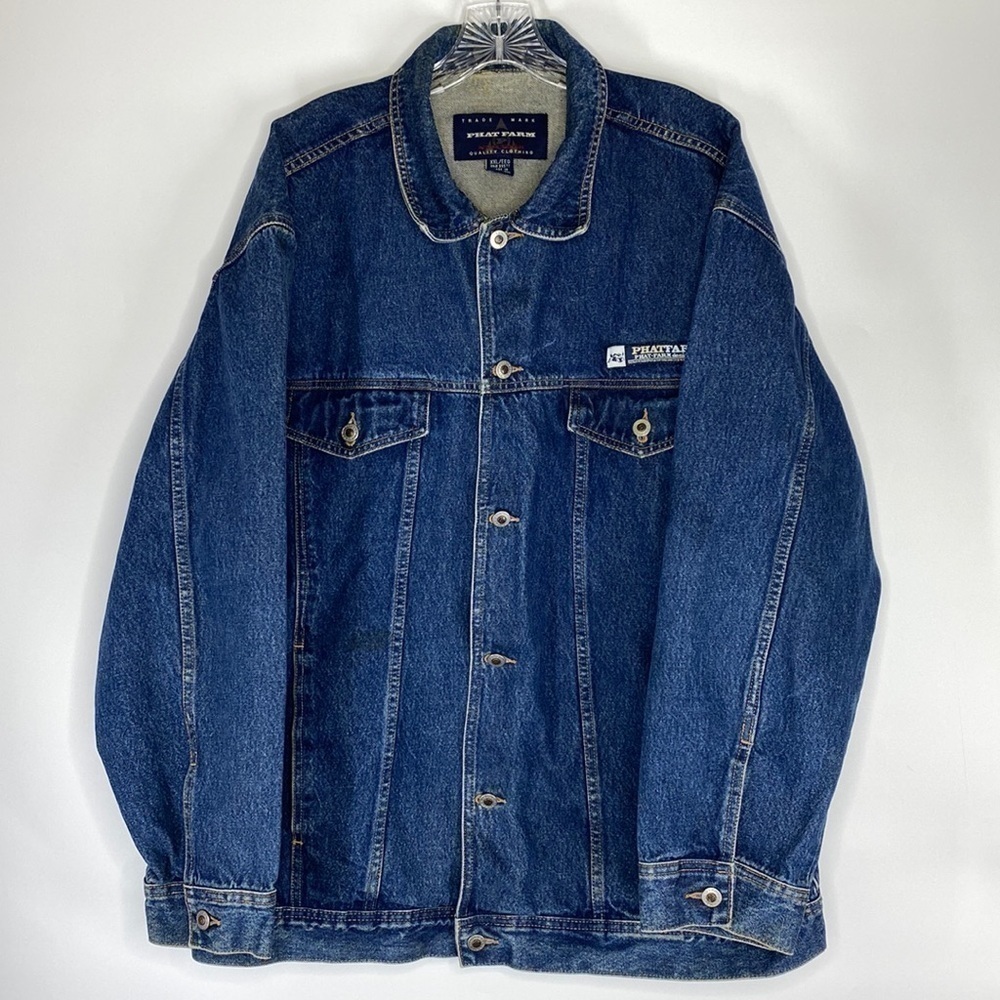Vintage Phat Farm Denim Trucker Jacket XXL Hong Kong